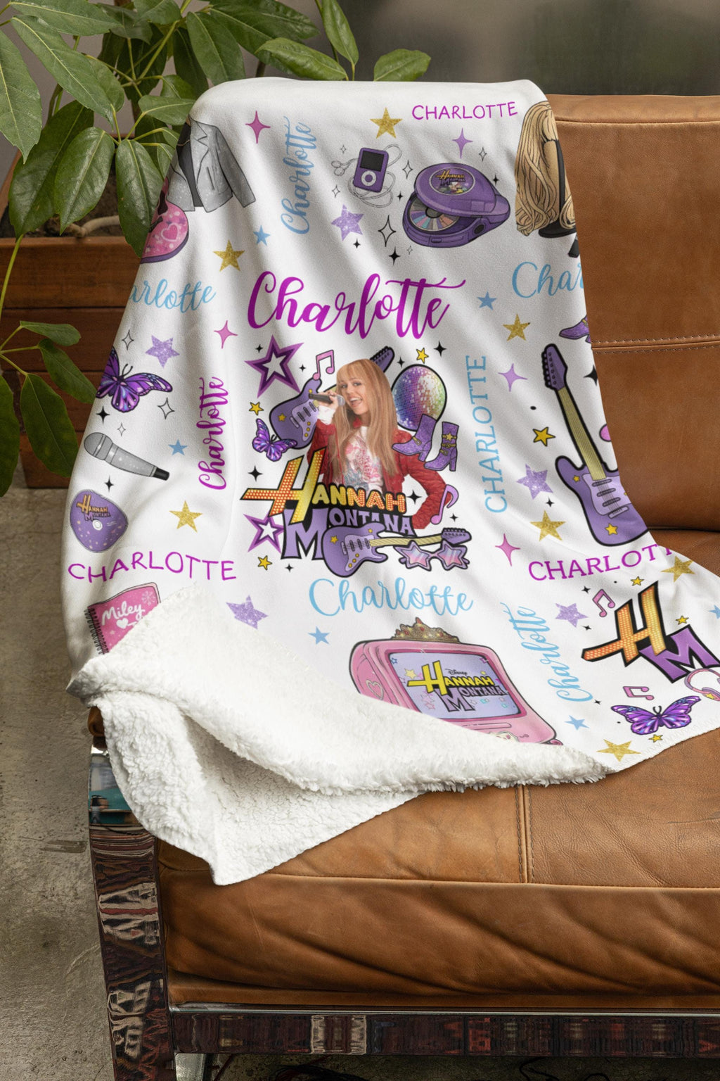 Personalized Hannah Montana Blanket, Minky Flannel Throw, Custom Name Gift