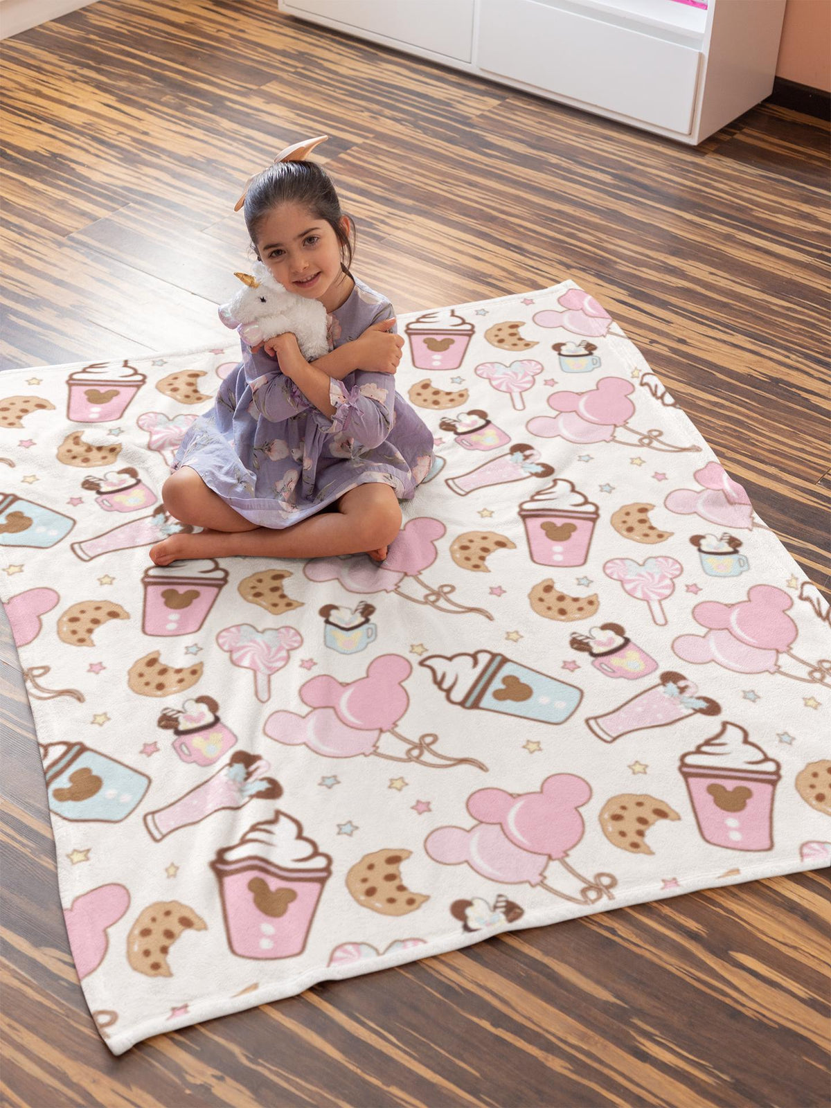 Personalized Coquette Bows Castle Disney Blanket, Mickey Minnie Snack Drink Baby Girl Trip Blanket, Magic Kingdom Birthday Girl Birthday Boy