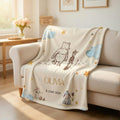 Personalized Winnie the Pooh Baby Blanket, Custom Name Classic Pooh Nursery Decor, Retro Pooh & Friends Blanket