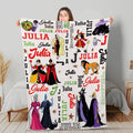Custom Disney Villains Blanket, Personalized Maleficent Ursula Cruella Throw, Evil Queen Fleece Blanket, Disney Fan Gift for Her,Disney Gift