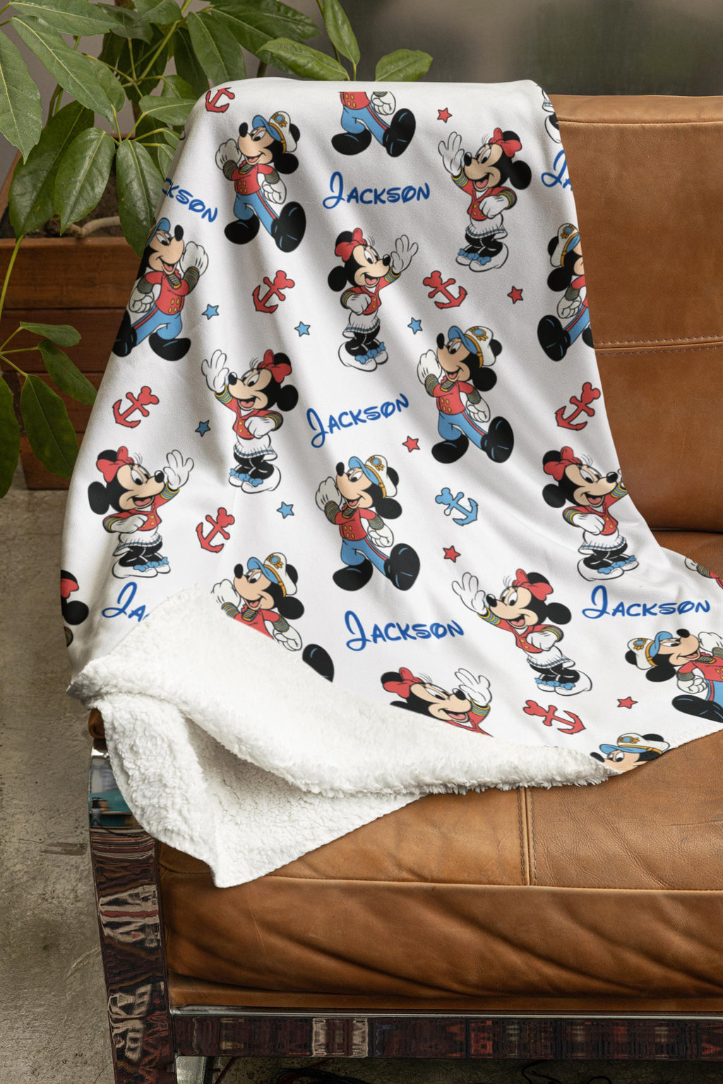 Disney Mickey Mouse Custom Name Blanket, Cartoon Style Gift for Boys and Girls,Personalized Name Mickey Mouse Blanket,Mickey Nursery Blanket