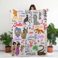 Personalized Jungle Book Blanket, Custom Name Baby Blanket, Mowgli Baloo Nursery Decor, Safari Animals Kids Throw, Jungle Theme Newborn Gift