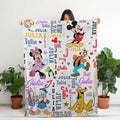 Personalized Disney Mickey and Friends Blanket, Custom Name Kids Blanket, Mickey Minnie Donald Goofy Pluto Gift, Soft Fleece Baby Blanket