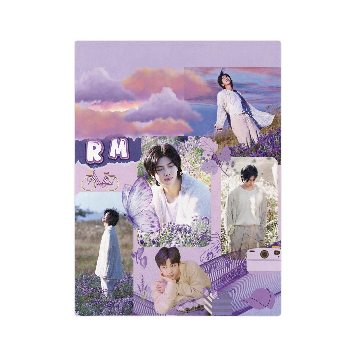 Namjoon Blanket, K-pop Fan Gift, K-pop Lover Blanket, gift for Birthday, Gift for Friends, Valentine's Day, Mom Gift, Lavender RM Blanket