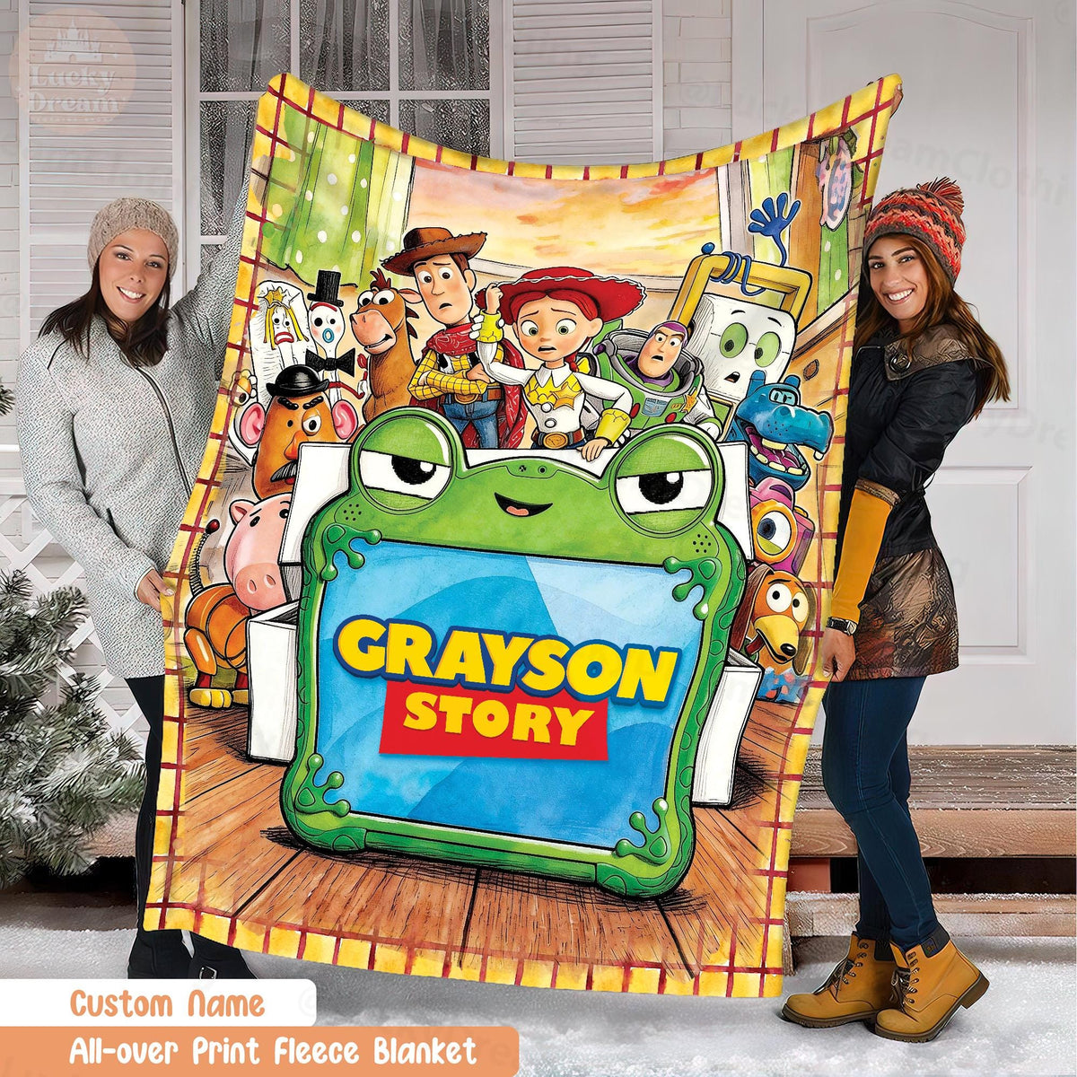 Personalized Toy Story 5 Blanket, Custom Name Disney Toy Story Blanket, Woody Buzz Lightyear Jessie Blanket, Toy Story 5 Gift for Boy, Girl