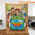 Personalized Toy Story 5 Blanket, Custom Name Disney Toy Story Blanket, Woody Buzz Lightyear Jessie Blanket, Toy Story 5 Gift for Boy, Girl