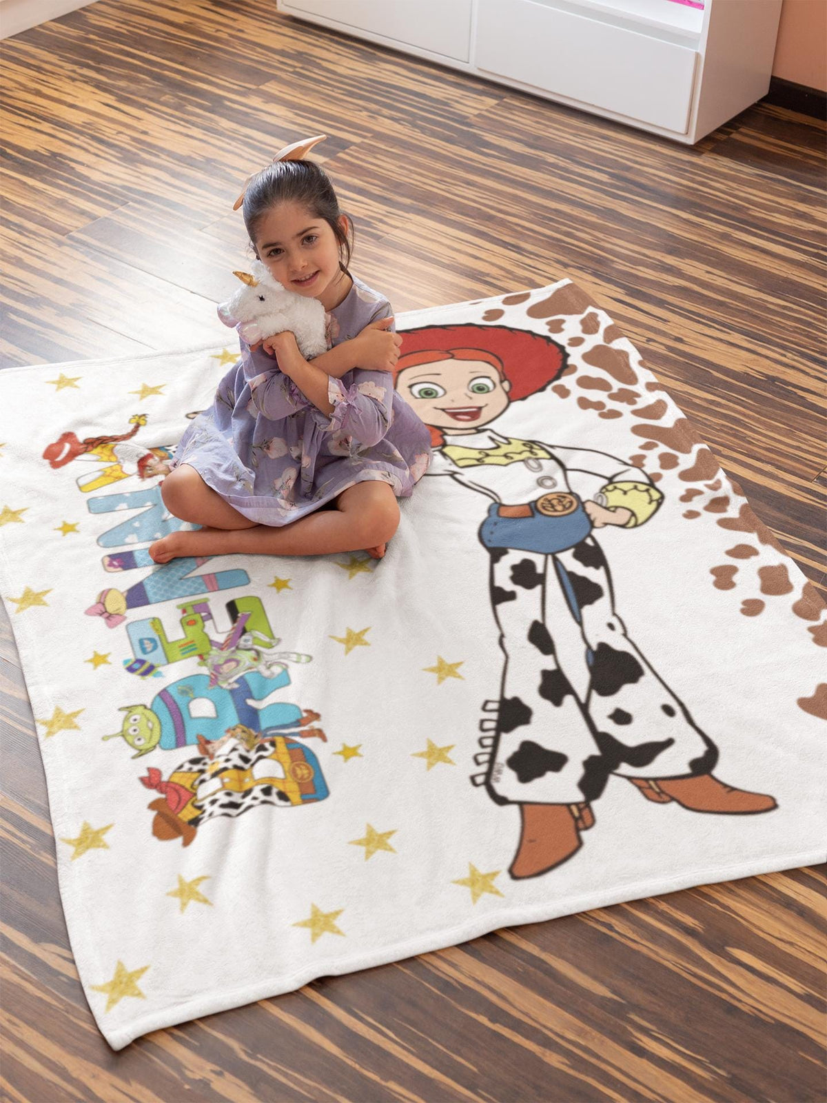 Personalized Toy Story Blanket, Custom Name Minky Flannel Throw