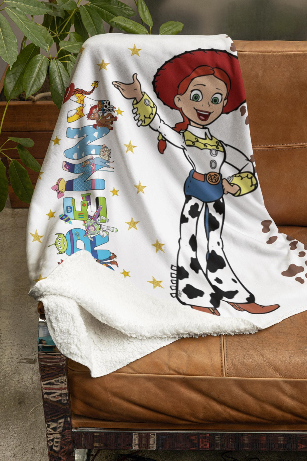 Personalized Toy Story Blanket, Custom Name Minky Flannel Throw