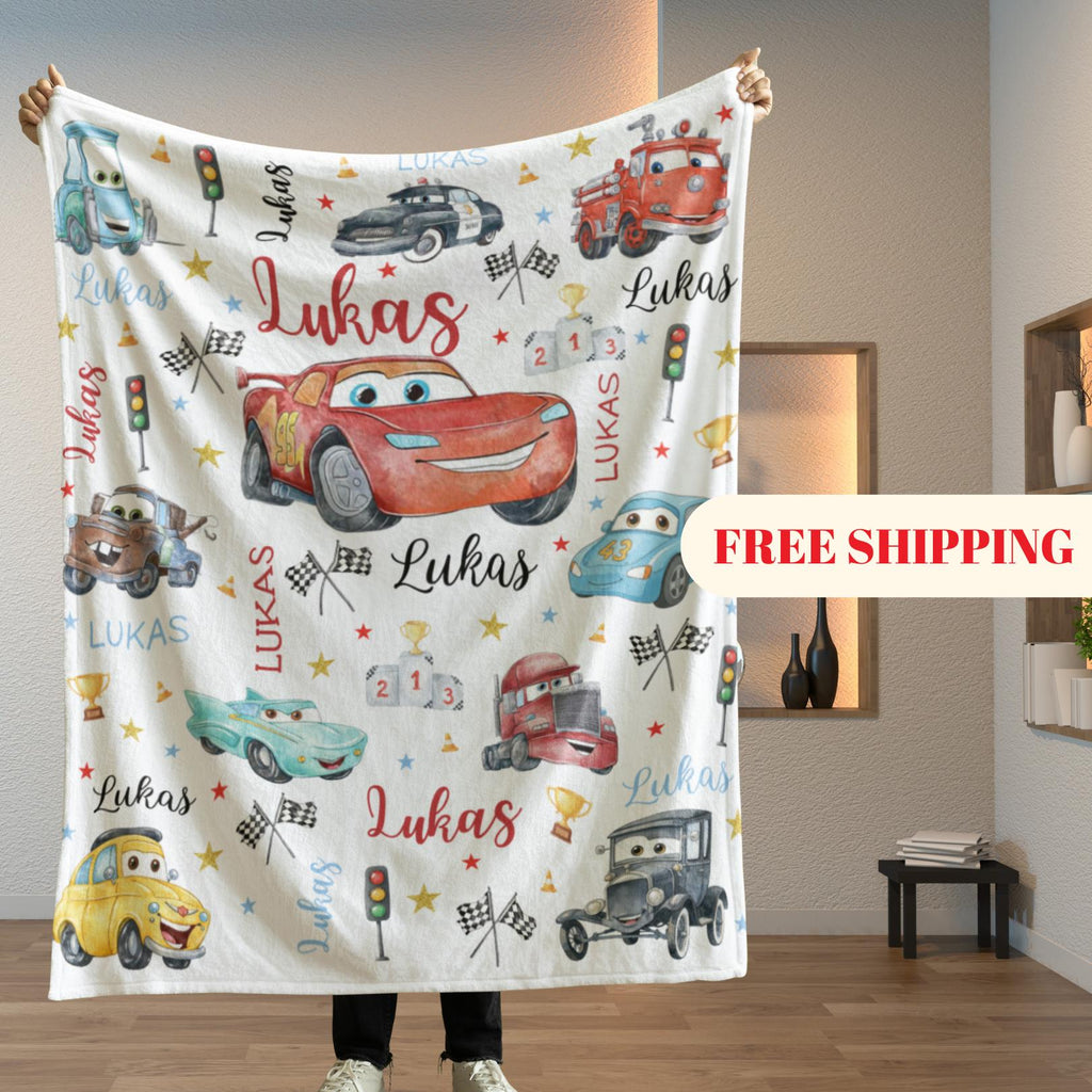 Lightning McQueen Baby Blanket, Baby Shower Gift, Customizable Blanket, Disney Blanket, Disney Home Decor, Cars Blanket, Sherpa Blanket