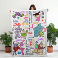 Custom Disney Monster Blanket, Monsters Inc Personalized Blanket for Kids,Toddler Birthday Gift, Baby Name Blanket,Cute Boo Sulley Mike Soft