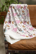 Personalized Coquette Bows Castle Disney Blanket, Mickey Minnie Snack Drink Baby Girl Trip Blanket, Magic Kingdom Birthday Girl Birthday Boy