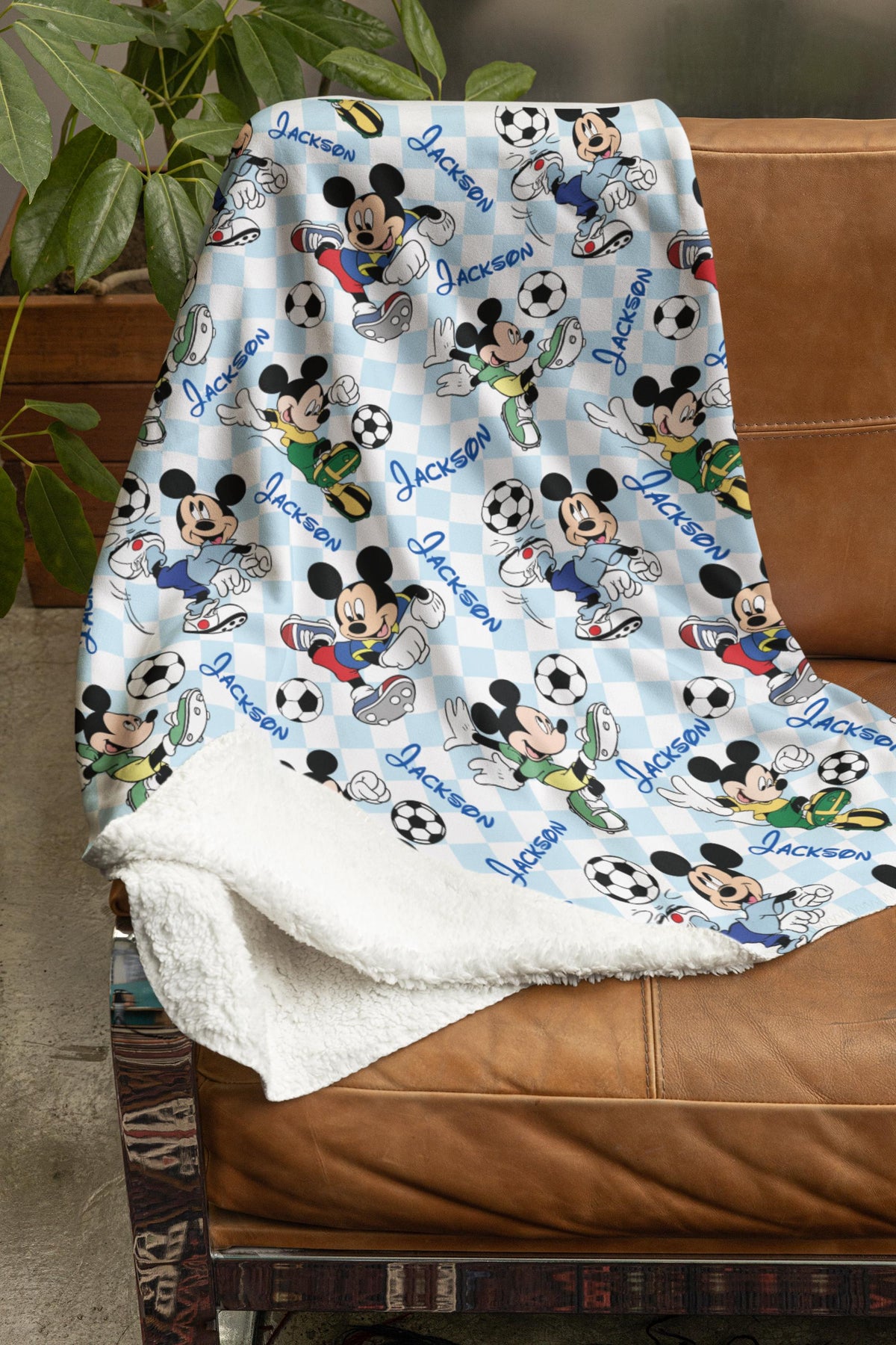 Disney Mickey Mouse Custom Name Blanket, Cartoon Style Gift for Boys and Girls,Personalized Name Mickey Mouse Blanket,Mickey Nursery Blanket