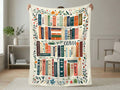 Personalized Book Blanket, Custom Name Reading Throw, Cozy Library Gift for Book Lovers and Readers