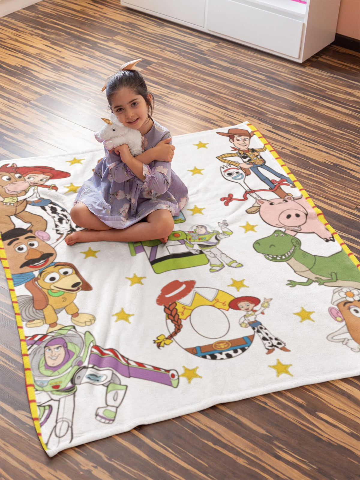Personalized Toy Story Blanket, Custom Name Minky Flannel Throw
