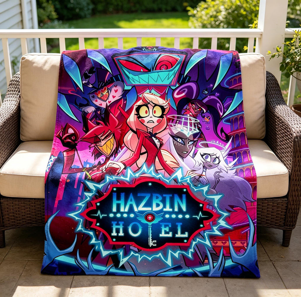 Hazbin Hotel Blanket Soft Throw, Helluva Boss Fan Blanket,Gift For Anime Fans