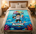 Personalized Roblox Throw Blanket, Custom Name Gaming Room Decor