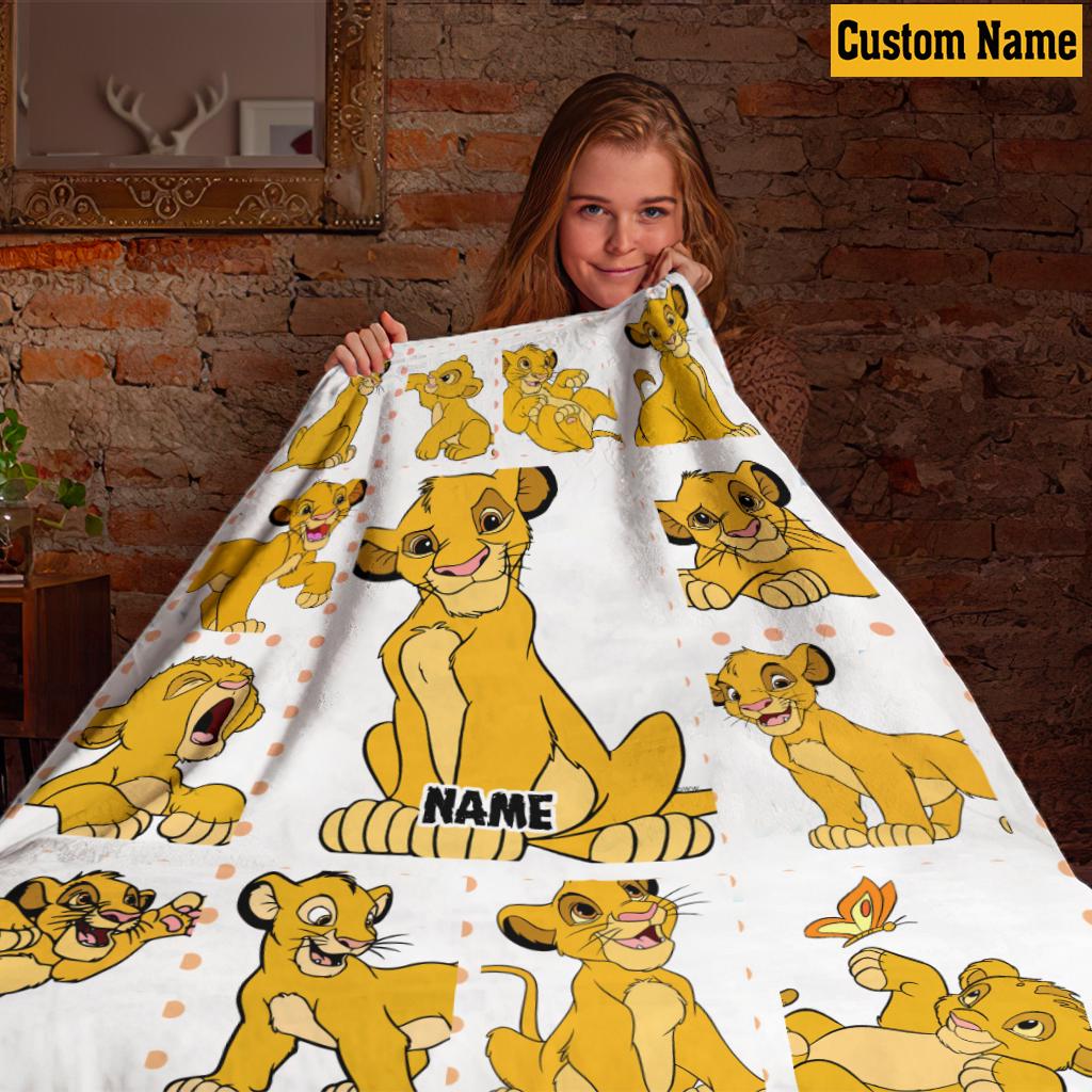 Customized Lion-King Fleece Blanket, Hakuna-Matata, Custom Disneyland Pride Lion and Friends Blanket, Lion Movie King Disneyworld Blanket