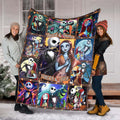 Personalized Jack Skellington Sally Blanket The Nightmare Before Christmas Blanket Halloween Blanket Gifts For Him, Lover Christmas Decor