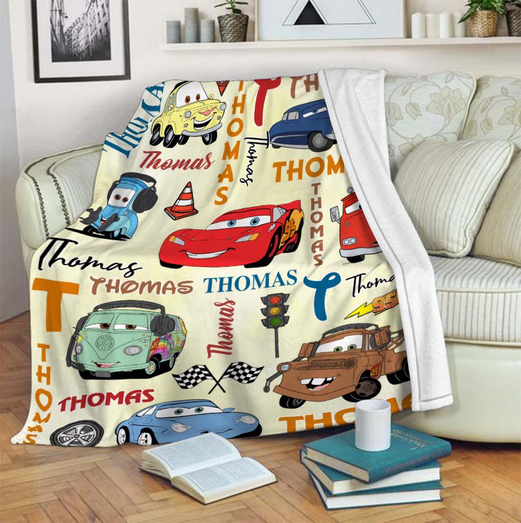 Personalized Disney Cars Blanket, Lightning McQueen Mater Doc Hudson Sally Birthday Boy, Birthday Girl Home Decor, Cozy Disney Home Decor