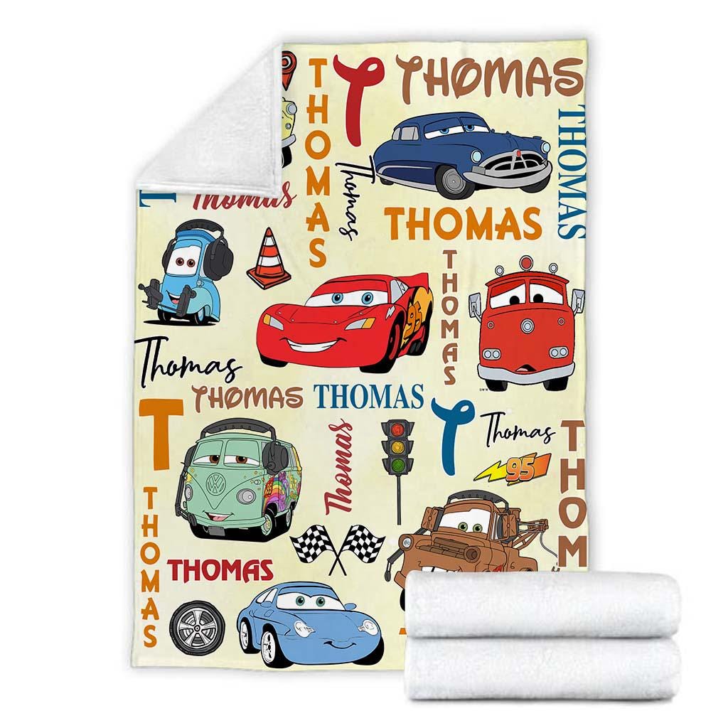 Personalized Disney Cars Blanket, Lightning McQueen Mater Doc Hudson Sally Birthday Boy, Birthday Girl Home Decor, Cozy Disney Home Decor