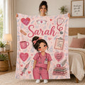 Personalized Nurse Blanket, Custom Nurse Gift, Pink Nurse Throw, RN Gift, Nurse Appreciation, Healthcare Worker Gift, Nurse Graduation Gift
