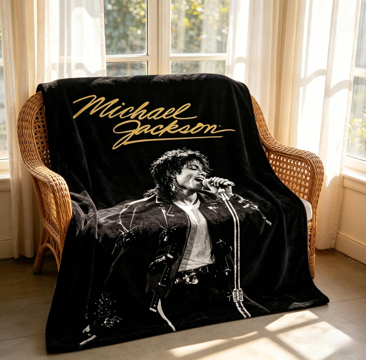 Michael Jackson Smooth Criminal Blanket Soft Throw Retro Music Decor