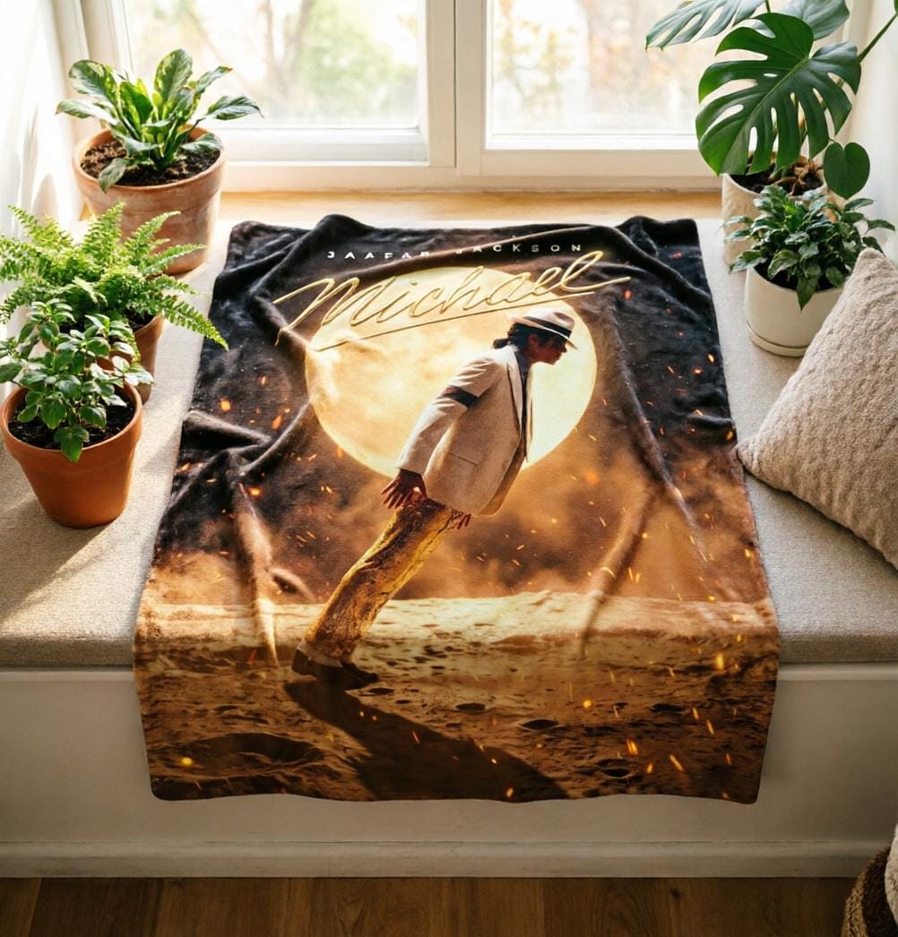Michael Jackson Biopic Moonwalk Portrait Blanket Soft Throw, King of Pop Fan Birthday Gift