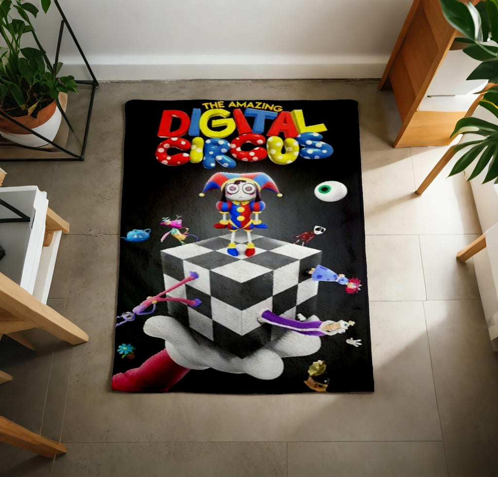 The Digital Circus Fleece Throw Blanket, Pomni Jax Caine Fan Gift