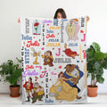 Personalized Belle Blanket, CustomDissney Beauty and the Beast Fleece Throw,Kids Birthday Gift, Nursery Decor, Toddler Gift,Disney Birthday