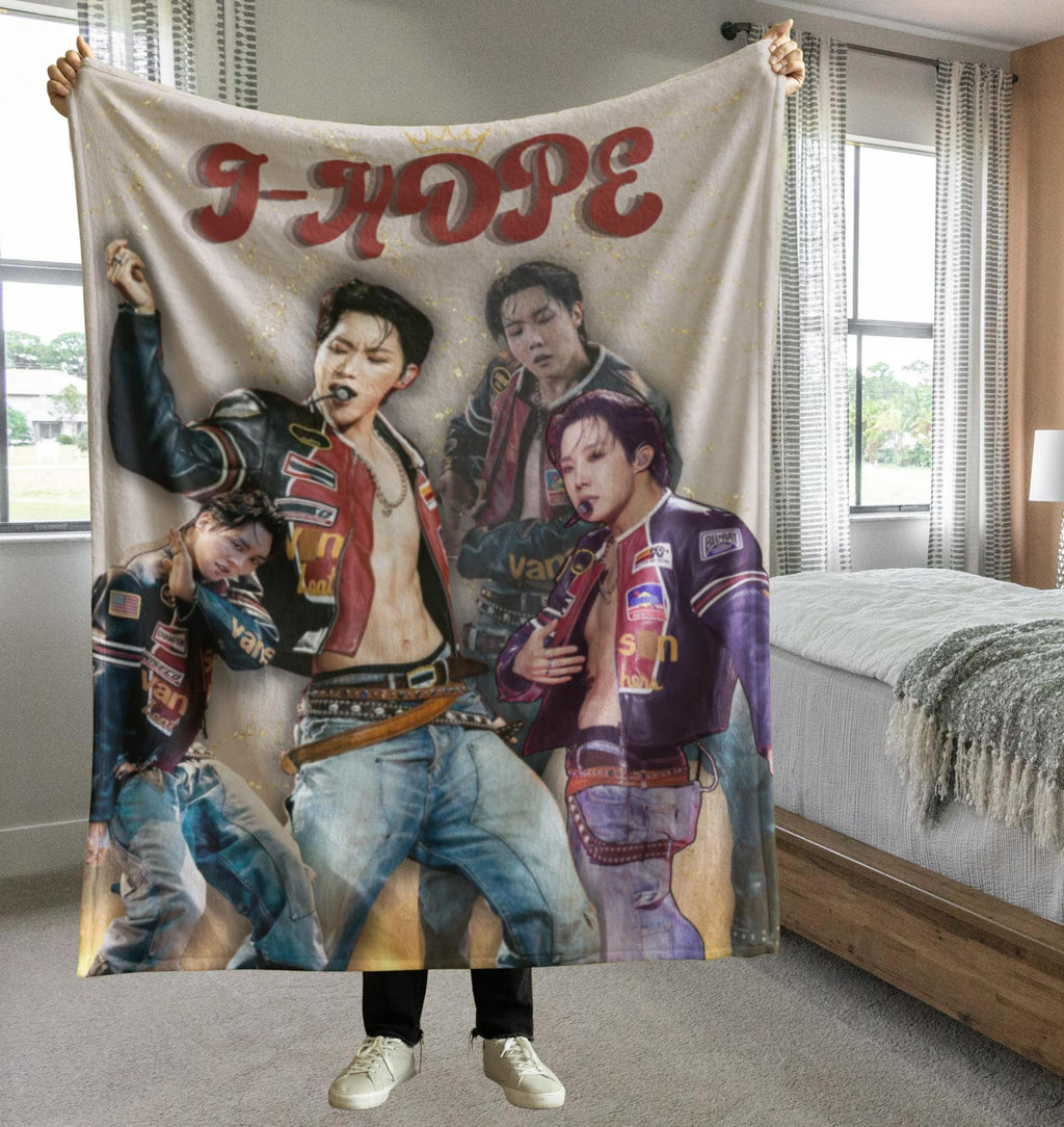 J-HOPE Velveteen Blanket, K-Pop Artist Fan, Hobi JHope Blanket, Gift for Army, Valentine's gift, Christmas Gift