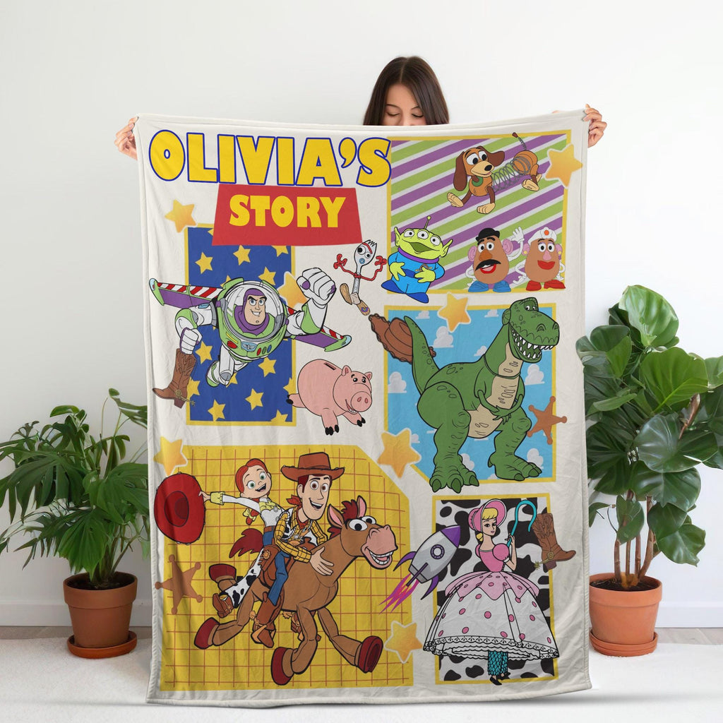 Personalized Toy Story Blanket, Custom Disney Toy Story Kids Throw, Birthday Boy Nursery Decor, Disney Pixar Toy Story,Disney Christmas Gift