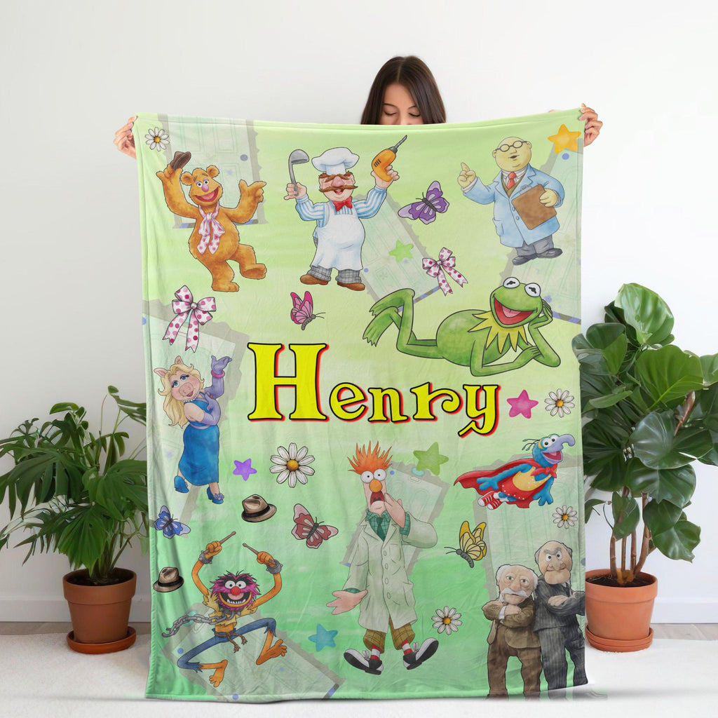 Personalized The Muppets Show Blanket, Custom Kids Throw Blanket, Muppets Character Baby Blanket, Birthday Gift for Boys, Nursery Decor Gift