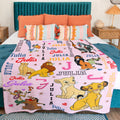 Custom Name Lion King Blanket, Personalized Simba Mufasa Scar, Disney Gift for Kids & Adults,Cute Cartoon Nursery Bedding, Disney Lion King
