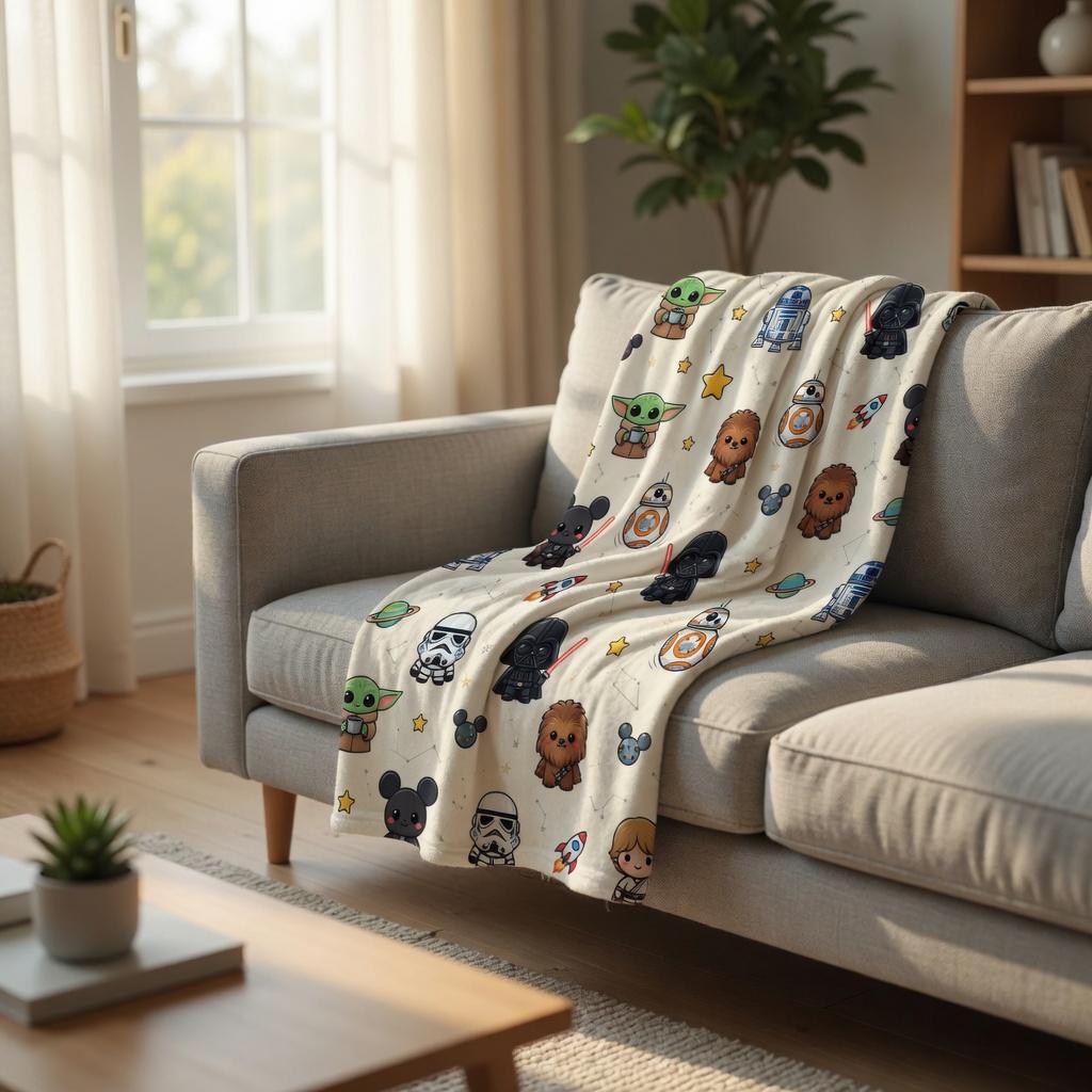 Personalized Retro Star Wars Baby Blanket, Custom Disney Star Wars Blanket
