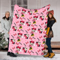 Classic Personalized Minnie Mouse Red Bow Blanket, Custom Name Mouse Ear Castle Pattern Throw, Magical Girl Nursery Decor Gift 2026