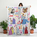 Personalized Cinderella Blanket, Custom Dissney Princess Fleece Throw, Kids Birthday Gift, Nursery Decor, Toddler Gift, Disney Birthday Girl