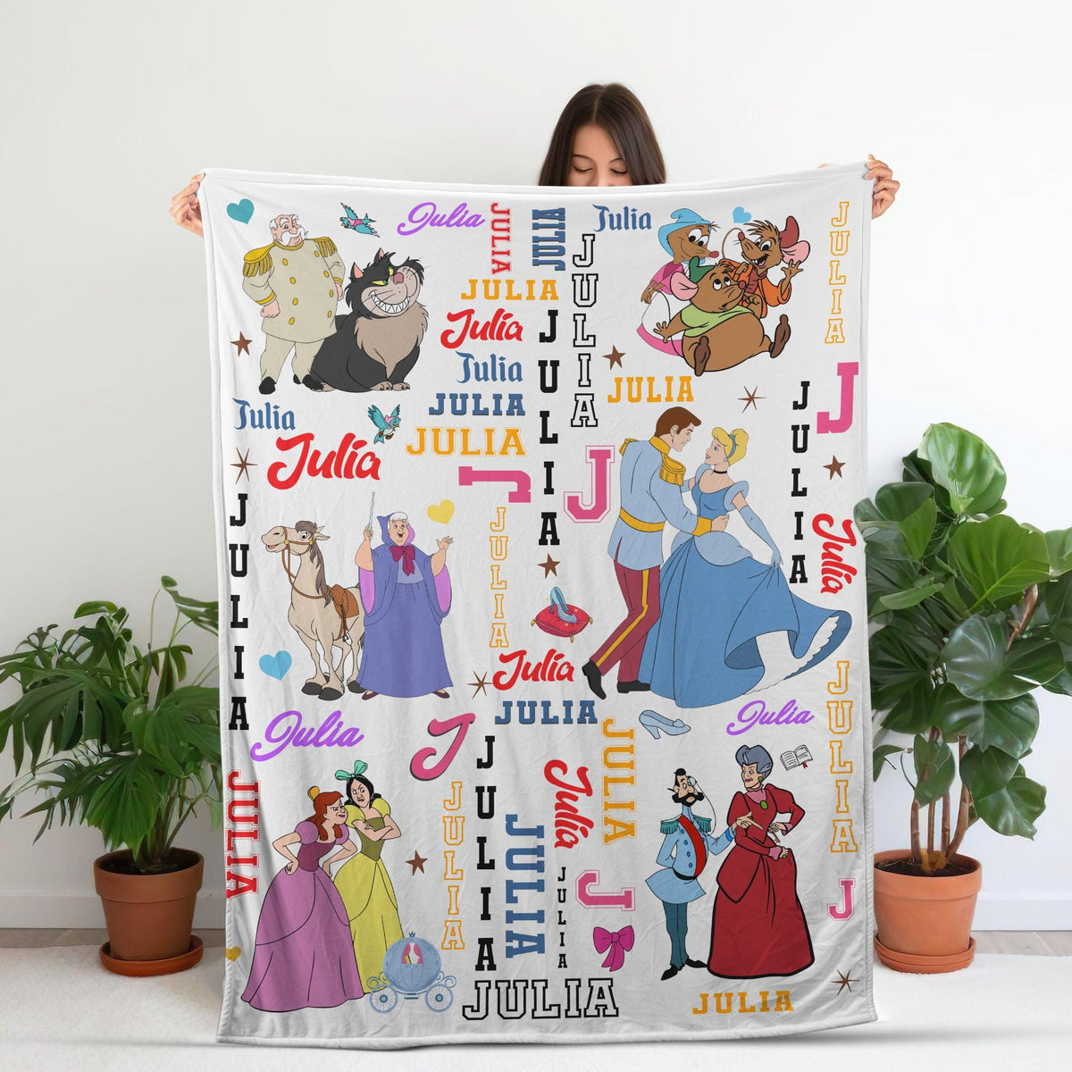 Personalized Cinderella Blanket, Custom Dissney Princess Fleece Throw, Kids Birthday Gift, Nursery Decor, Toddler Gift, Disney Birthday Girl