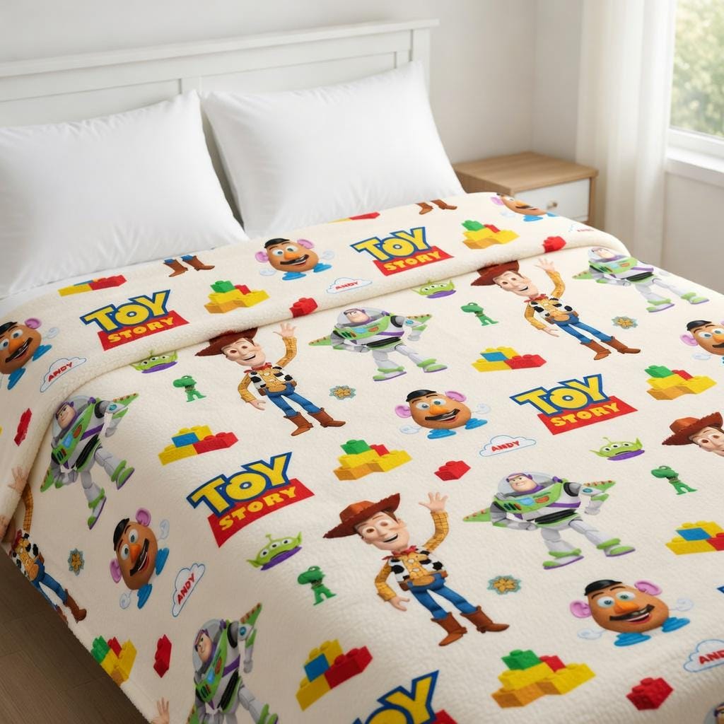 Custom Toy Story Baby Blanket, Disney Plushy Blanket, Personalized Baby Shower Gift, Nursery Baby Blanket