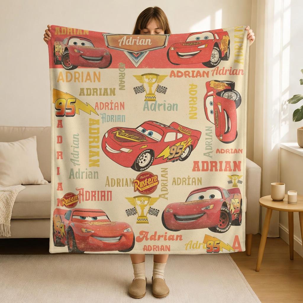Pixar Cars Blanket, Disney Lightning McQueen Cars Baby Blanket, Baby Nursery Gift