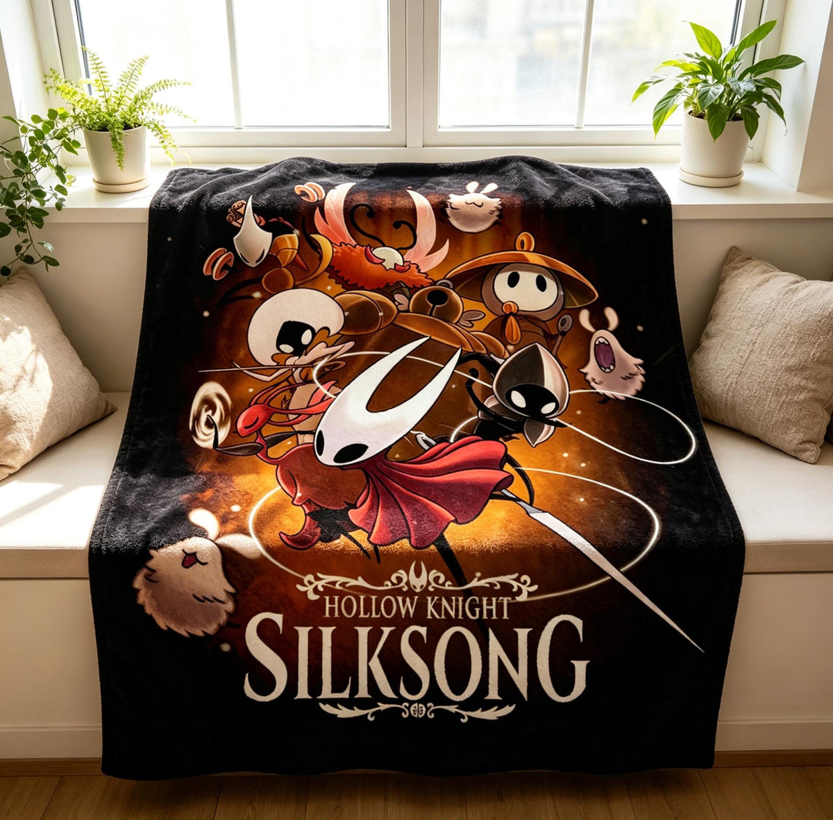 Hollow Knight Silksong Blanket Throw, Hornet & Team Indie Game Fan Gift