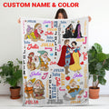 Custom Snow White and Seven Dwarfs Blanket, Personalized Disney Princess Blanket,Disney Gift for Kids & Adults,Cute Princess Nursery Bedding