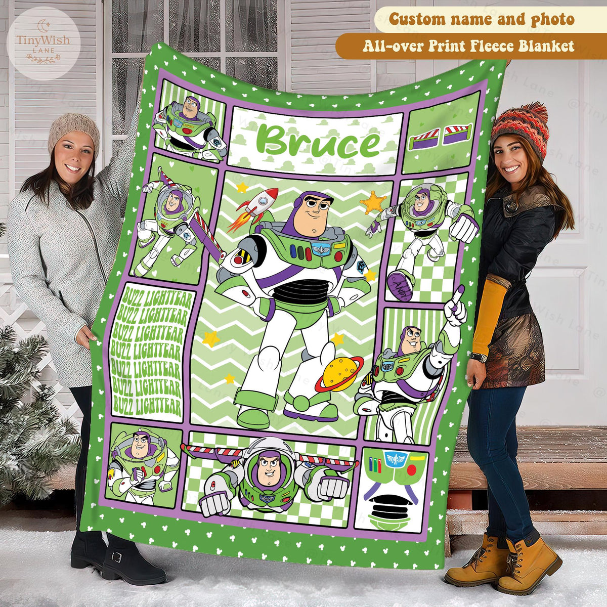 Personalized Toy Story Buzz Blanket, Custom Name Disney Toy Story with Buzz Blanket, Woody Buzz Lightyear Blanket, Toy Story Gift for Kids