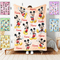 Personalized Mickey And Friends Watercolor Blanket, Minnie Daisy Pluto Goofy Blanket, Birthday Nursery Decor, Disney Gift, Christmas Blanket