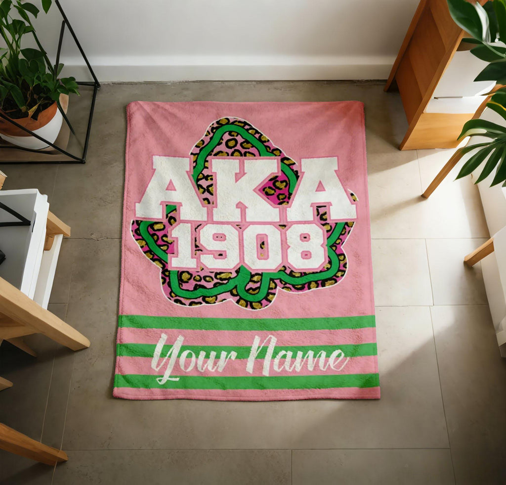 Personalized Alpha Kappa Alpha Blanket Soft Throw, Custom Name AKA Gift