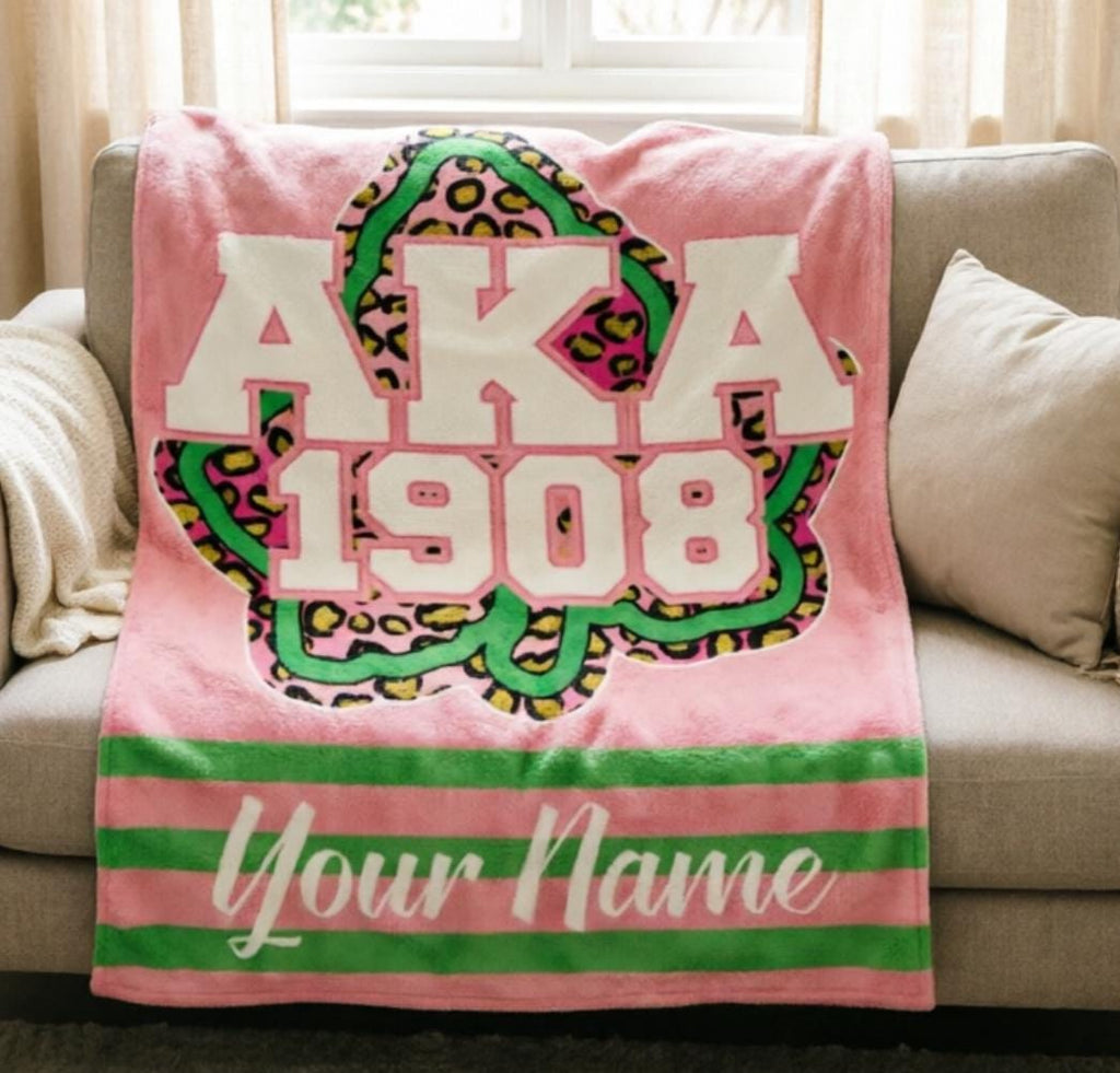 Personalized Alpha Kappa Alpha Blanket Soft Throw, Custom Name AKA Gift