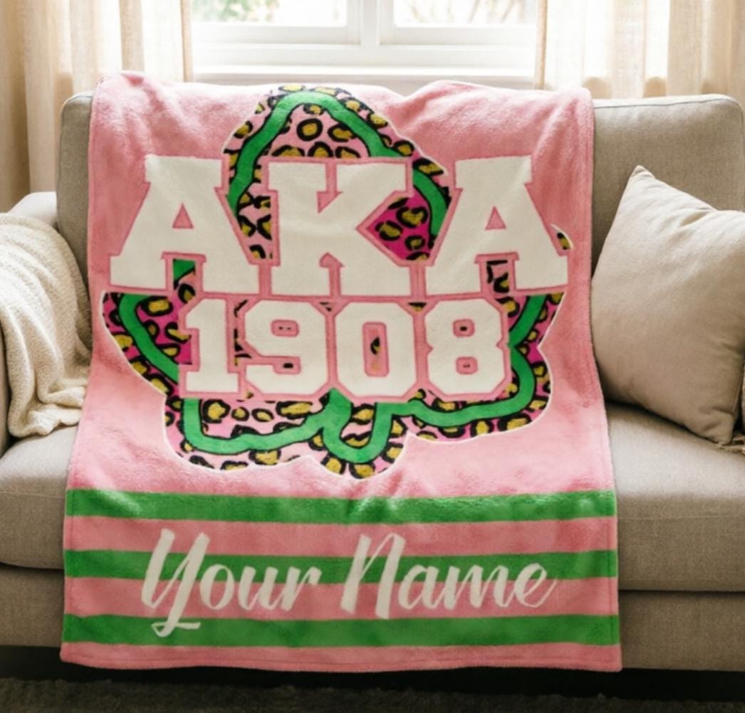 Personalized Alpha Kappa Alpha Blanket Soft Throw, Custom Name AKA Gift