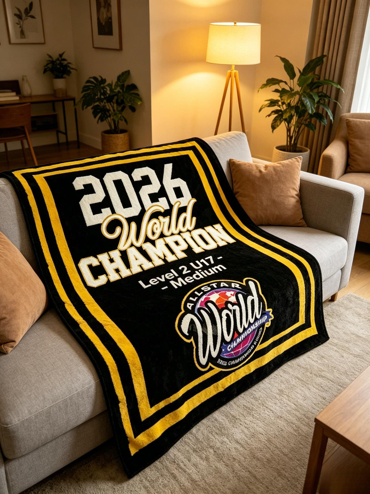 2026 World Champion Blanket Soft Throw, Custom Team Keepsake