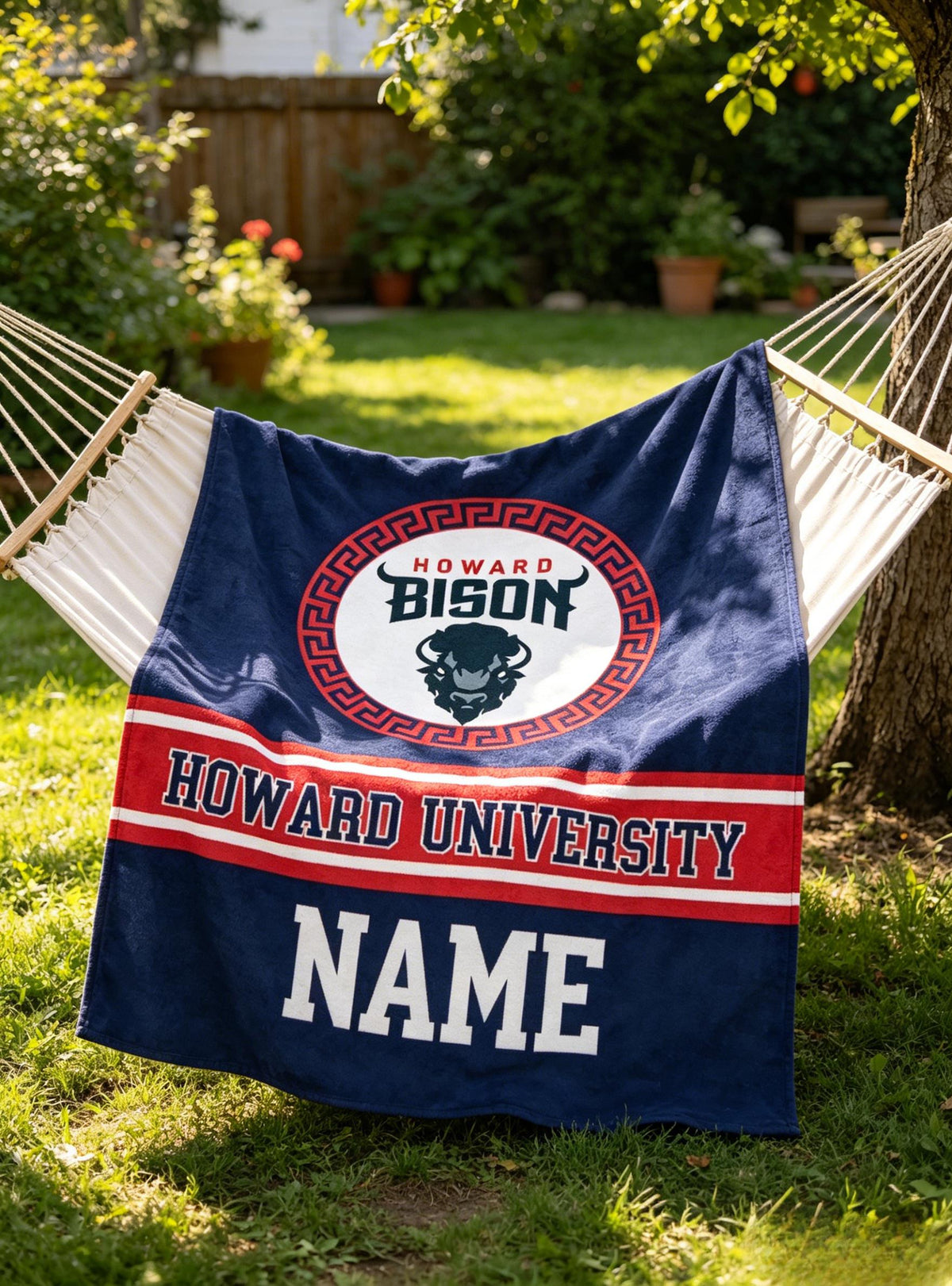 Personalized Howard Bison University Throw Blanket – HBCU Graduation, Alumni, Game Day Decor