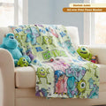 Custom Name Monster Blanket, Personalized Cartoon Fleece Throws, Cozy Kids Bedding, Disney Family Gift, Cute Birthday Blanket for Girl Boy