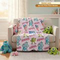 Personalized Cartoon Monster Inc Blanket, Custom Name Disney Kids Throw, Soft Fleece Blanket for Birthday Gifts, Christmas Gift for Girl Boy